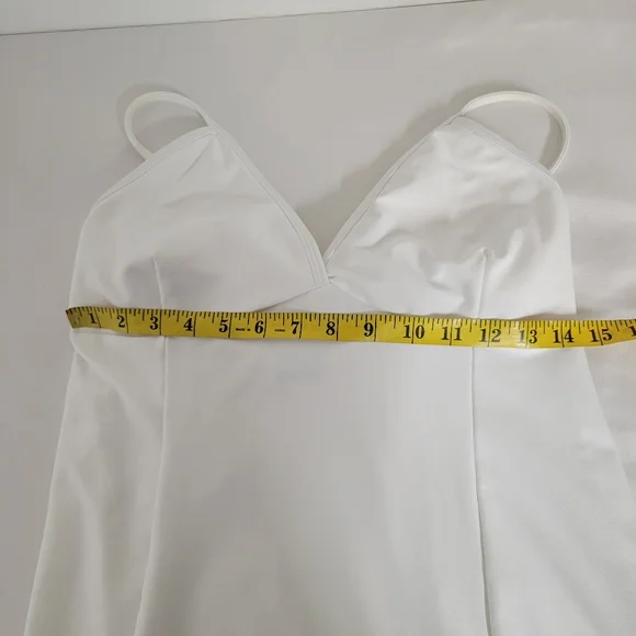 Nike dri fit white mini spaghetti straps fitted summer dress sz Xl 16/18 - Picture 5 of 11